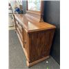 Image 4 : Wooden Dresser With Mirror, 2 Side Cabinets, 6 Drawers