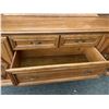 Image 9 : Wooden Dresser With Mirror, 2 Side Cabinets, 6 Drawers