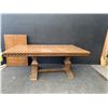 Image 1 : Extendable Rectangular Wooden Dining Table with Panelled Base