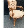 Image 5 : Upholstered Button-Tufted Carved Wood Armchair