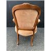 Image 6 : Upholstered Button-Tufted Carved Wood Armchair