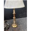 Image 2 : Home Decor Lot: Brass Lamp, Mask, Wine Holder & More