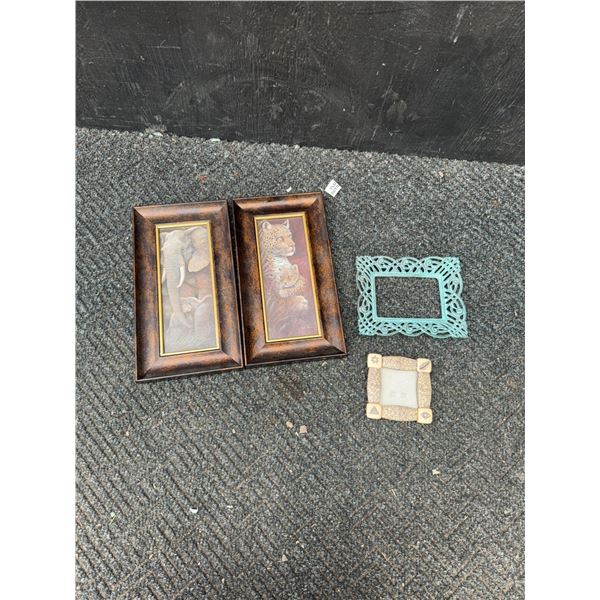 4 Picture Frames Including Wildlife Prints