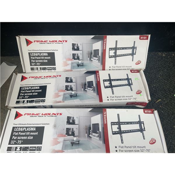 Prime Mounts RT101 TV Wall Mounts 32–75" Set of 3