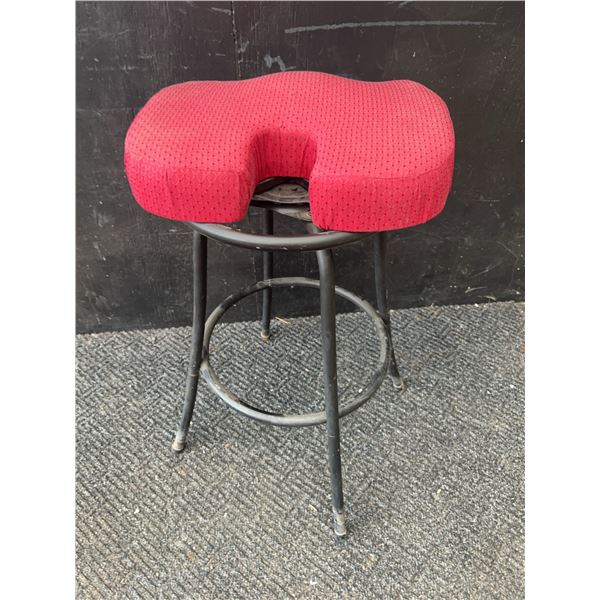 Bar Stool with Red Orthopaedic Seat Cushion