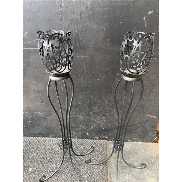 Black Metal Candle Holder Stands