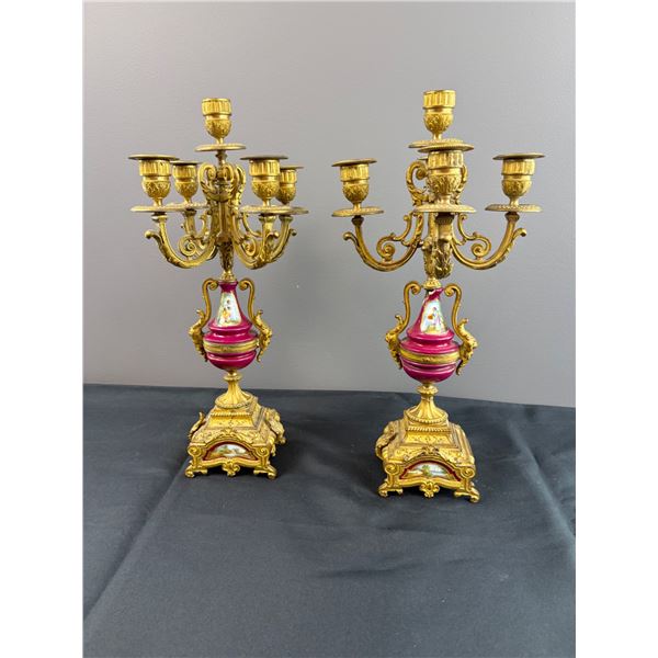 P.H Mourey Bronze Casted Mantle Candle Holders