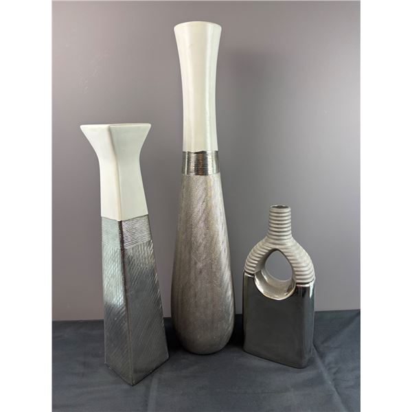 Set of Large Vases and Candle Holder