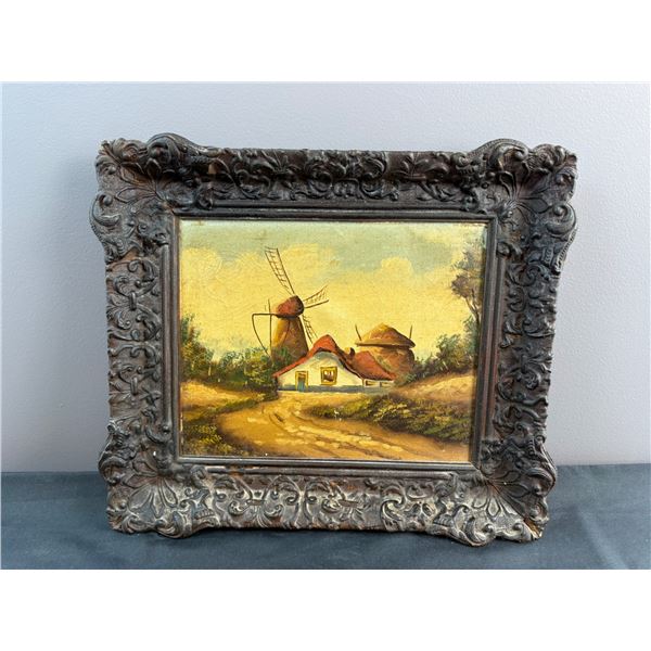 Small Painting with Ornate Wooden Frame