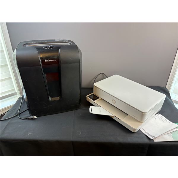HP Envy Printer and Fellowes Shredder