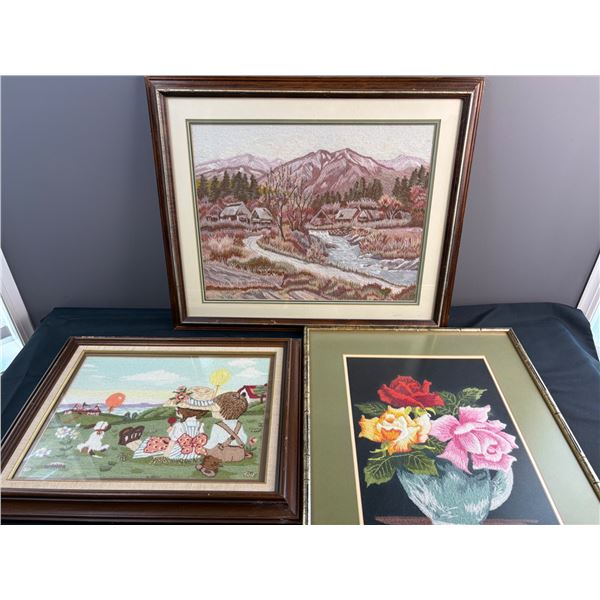Framed Needle Point Art