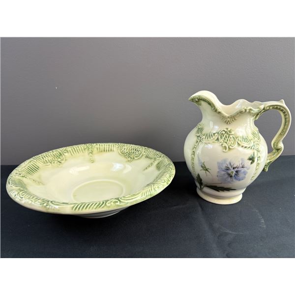 Pitcher and Bowl Hand Painted by Ruth Way