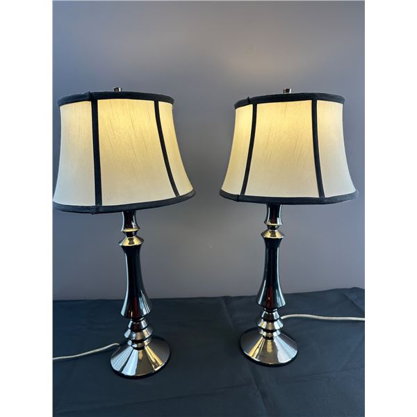 Pair of Chrome Table Lamps