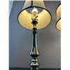 Image 2 : Pair of Chrome Table Lamps