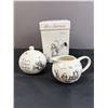 Image 1 : Alice in Wonderland Fine China Sugar Bowl and Creamer
