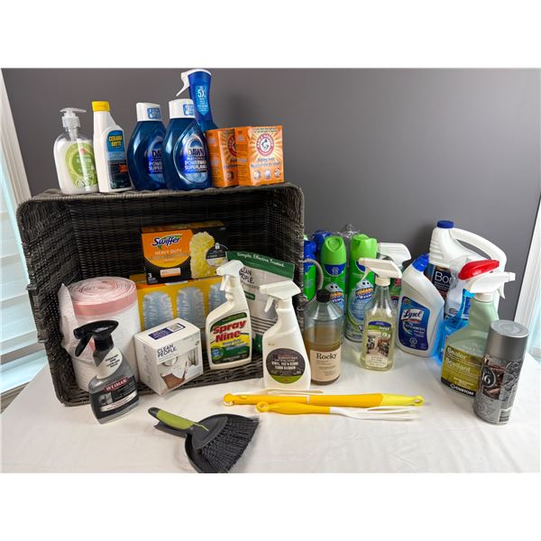 Cleaning Supplies with Basket