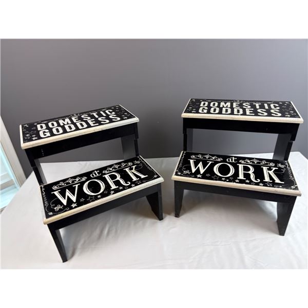 Pair of 'Domestic Goddess' Step Stools