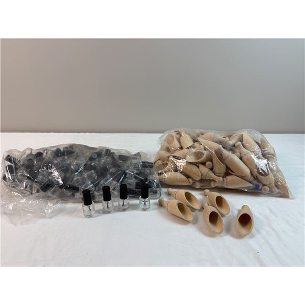 Bulk Wooden Scoops and Polish Containers