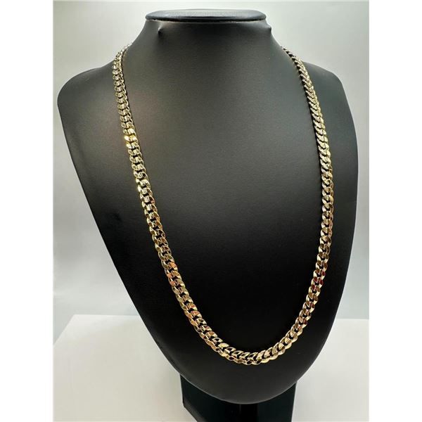 Sharp 34.6 Gram 14 Kt Gold Plate Cuban Link Necklace
