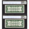 Image 2 : 2 Consecutive 1928A $1 Silver Certificates PCGS 63