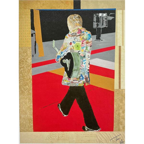 John Tevo GUITAR MUSICIAN Hand Signed Giclee on Canvas