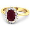 Image 3 : 14KT Yellow Gold 2.30ct Ruby and Diamond Ring