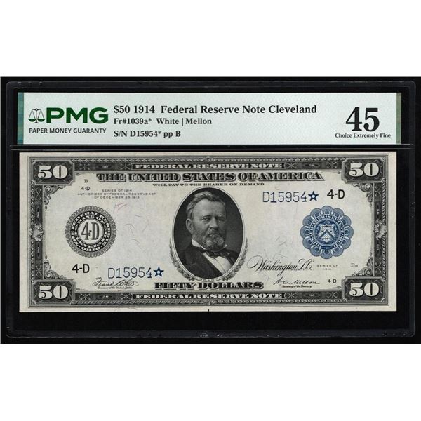 1914 $50 STAR Cleveland FRN PMG 45