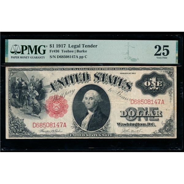 1917 $1 Legal Tender Note PMG 25