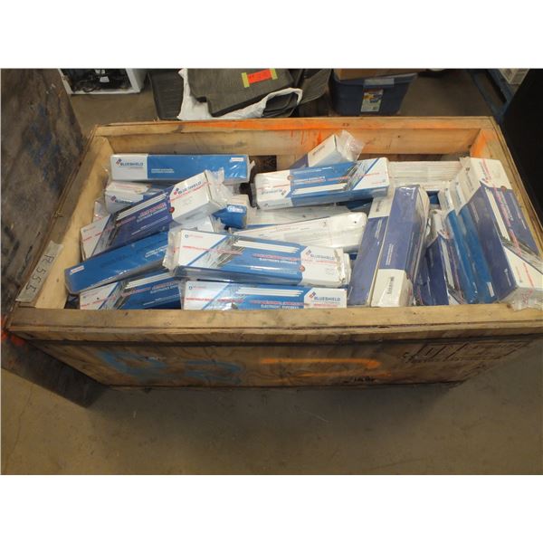 Wooden Crate Of Blue Shield Welding Rod.