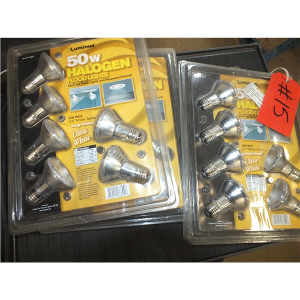 Three 6pc Sets Of 50 Watt Halogen Flood Lights