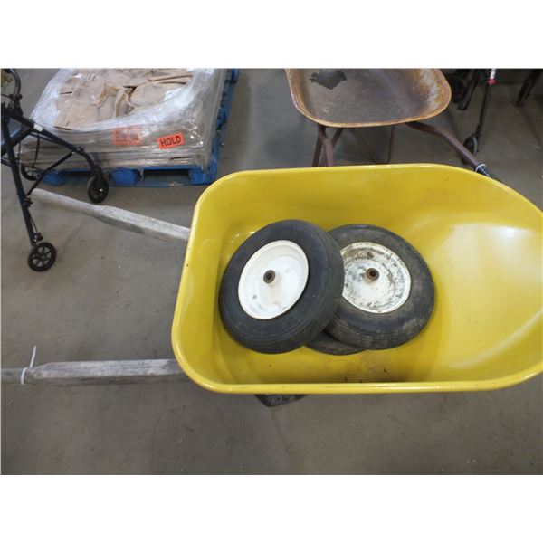 Wheel Barrow w/ 3 Small Tires