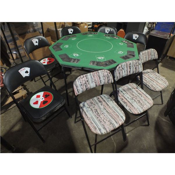 Poker Table w/ 8 Chairs & Coffee Table