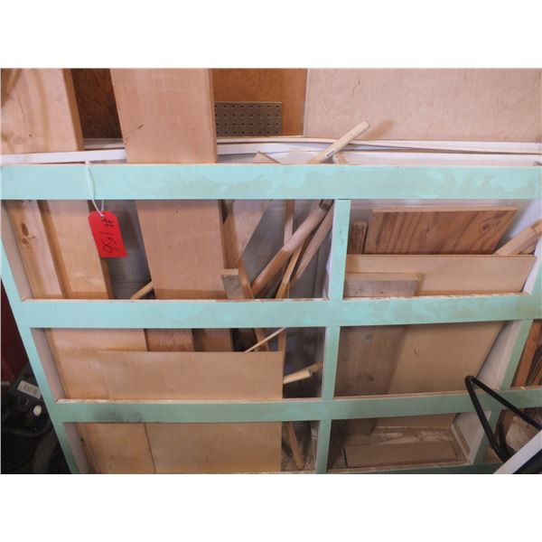 Cart Of Assorted Wood & Fertilizer Spreader