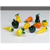 Image 2 : 11pc Miniature Lampworked Glass Fruit and Vegetables Figurines