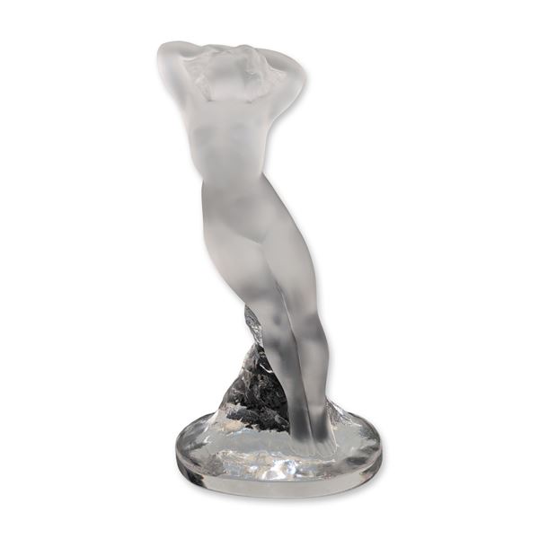Lalique Clear and Frosted Crystal Figure, Nude Dancer