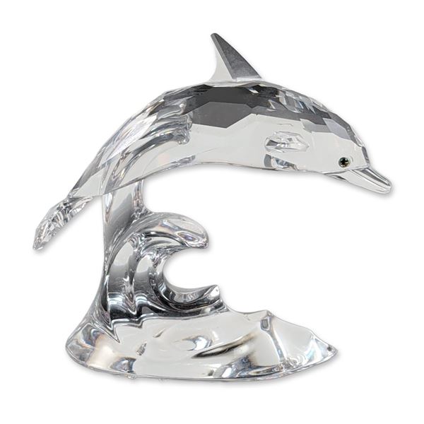 Swarovski Crystal Dolphin on Wave Figurine