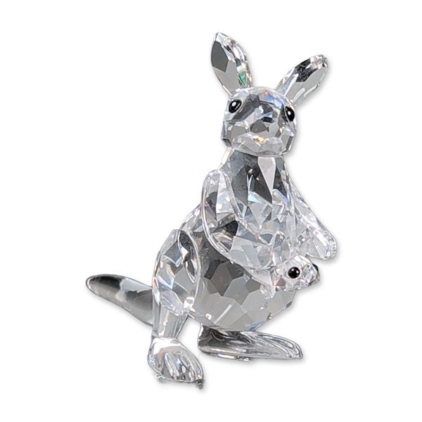 Swarovski Crystal Figurine, Kangaroo with Baby Joey