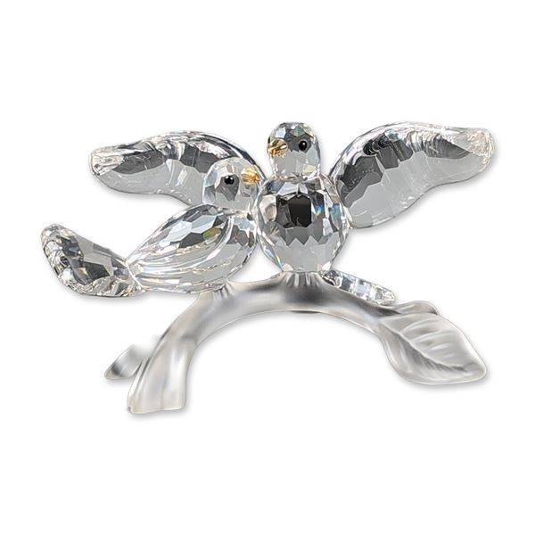 Swarovski Crystal Figurine, Turtledoves