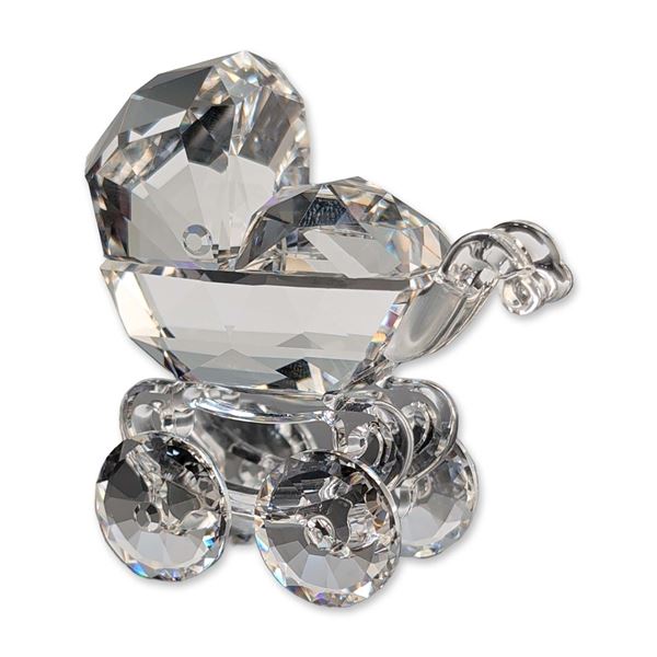 Swarovski Silver Crystal Faceted Baby Carriage