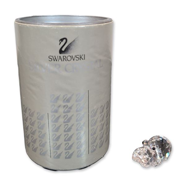 Swarovski Silver Crystal Figurine, Small Hippopotamus