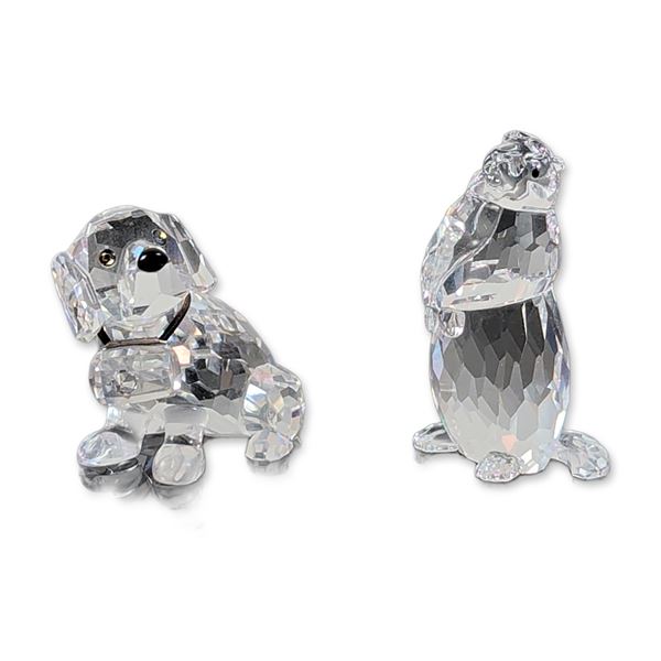 Pair of Swarovski Crystal Animal Figurines