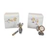Image 1 : Two Swarovski Crystal Memories Secrets Collection Desk Clock Globe & Flower Vase with Crystal Vial