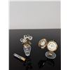 Image 2 : Two Swarovski Crystal Memories Secrets Collection Desk Clock Globe & Flower Vase with Crystal Vial