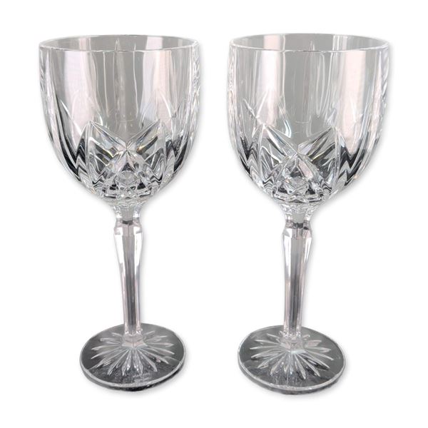 Pair of Waterford Marquis Brookside Crystal Water Goblets