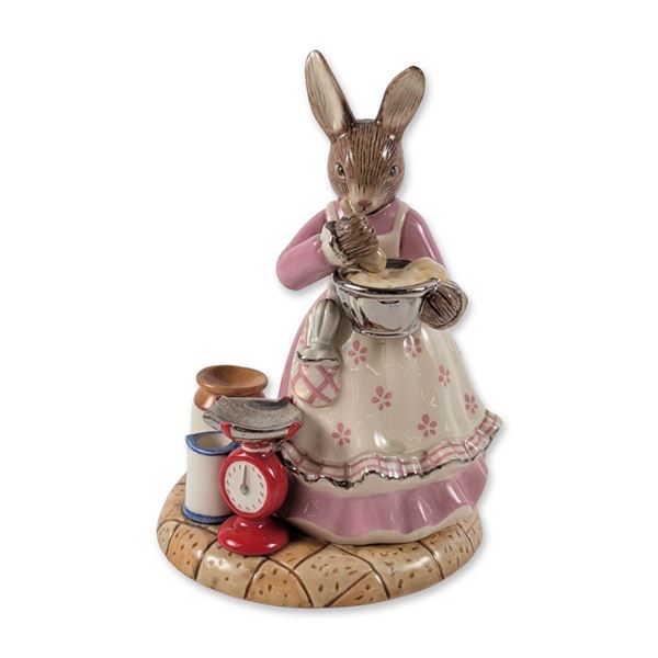 Royal Doulton "Cup Cakes" Bunnykins DB500 Limited Edition w/ Platinum Accents