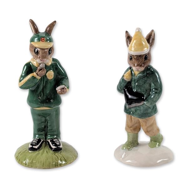 2pc Royal Doulton Bunnykins Porcelain Figurines