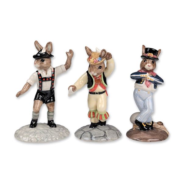 Royal Doulton Bunnykins Dancer Figurine Trio