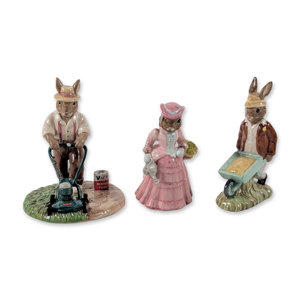 3pc Royal Doulton Bunnykins Porcelain Figurines