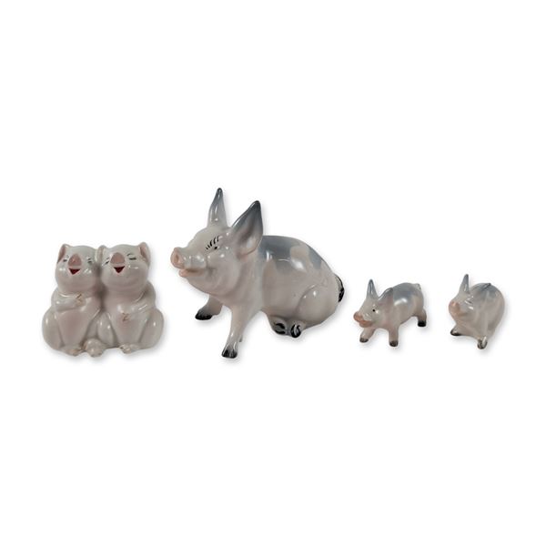 Group of Four Beswick Ceramic Pig Figurines