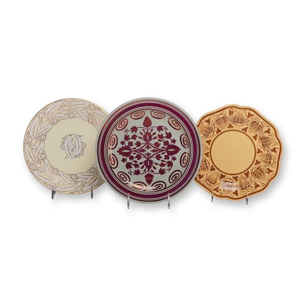 Three Wedgwood Ceramic Decorative Plates from the Rubin Collection, circa 1930